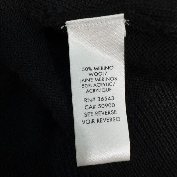 Calvin Klein Merino Wool Acrylic Striped V Neck Sweater Mens Medium Black Multi - Picture 14 of 15